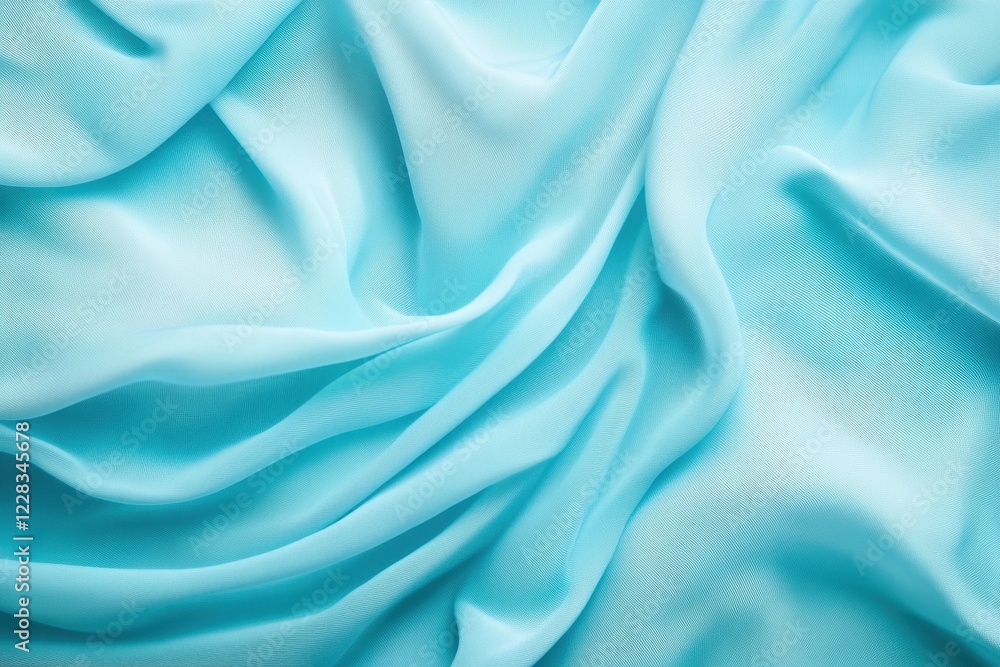 Elegant Blue Fabric with Flowing Silk Waves, Soft Drapery, and Abstract Minimalist Texture in a Luxurious Modern Design Elegant Blue Fabric with Flowing Silk Waves, Soft Drapery, and Abstract Minimalist Texture in a Luxurious Modern Design