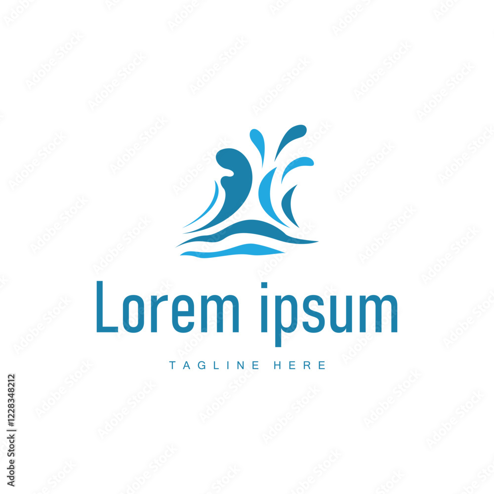 simple design of ocean wave logo with ocean blue color concept illustration symbol icon simple design of ocean wave logo with ocean blue color concept illustration symbol icon
