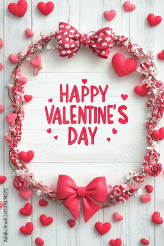 Happy Valentine’s Day greeting card with text.