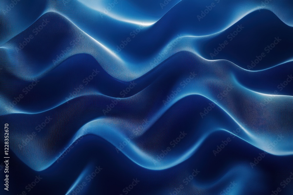 Obraz premium Modern Abstract Blue Artwork with Flowing Lines, Smooth Gradient Waves, and Minimalist Design for Creative Backdrops and Contemporary Inspirations