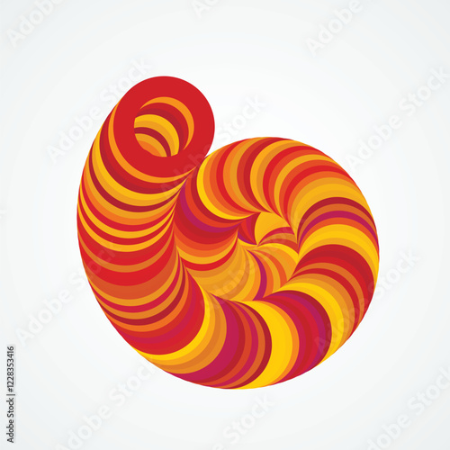 Twisted round shape. Snail house. Vector design