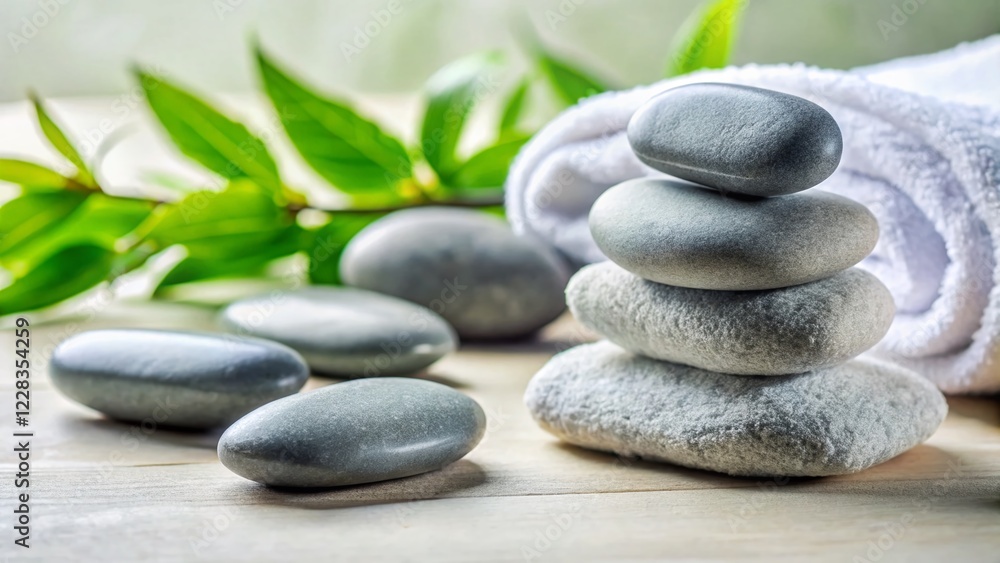 Spa Stones and Soft Towel: Relaxation and Wellness Treatment Spa Stones and Soft Towel: Relaxation and Wellness Treatment