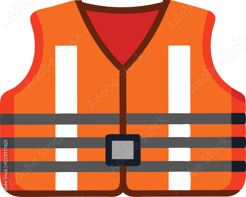 Life jacket on the white background vector art illustration 