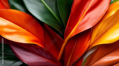 Vibrant Tropical Leaves: A Symphony of Autumnal Hues