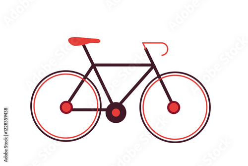 Minimalist bicycle illustration in a modern, flat design. Perfect for cycling, transportation, fitness, eco-friendly mobility, and outdoor adventure concepts. Bike and sustainability related graphics