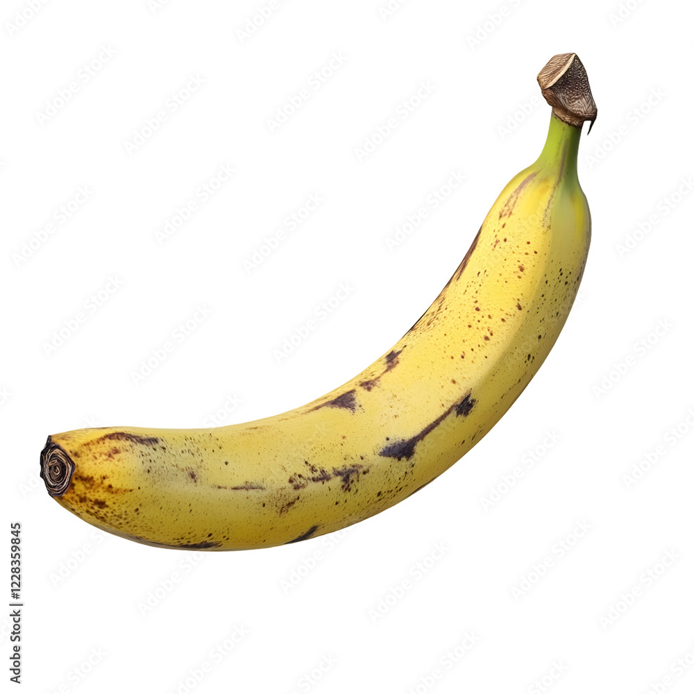 Ripe Banana, Fresh and Organic, Isolated on Transparent Background Ripe Banana, Fresh and Organic, Isolated on Transparent Background