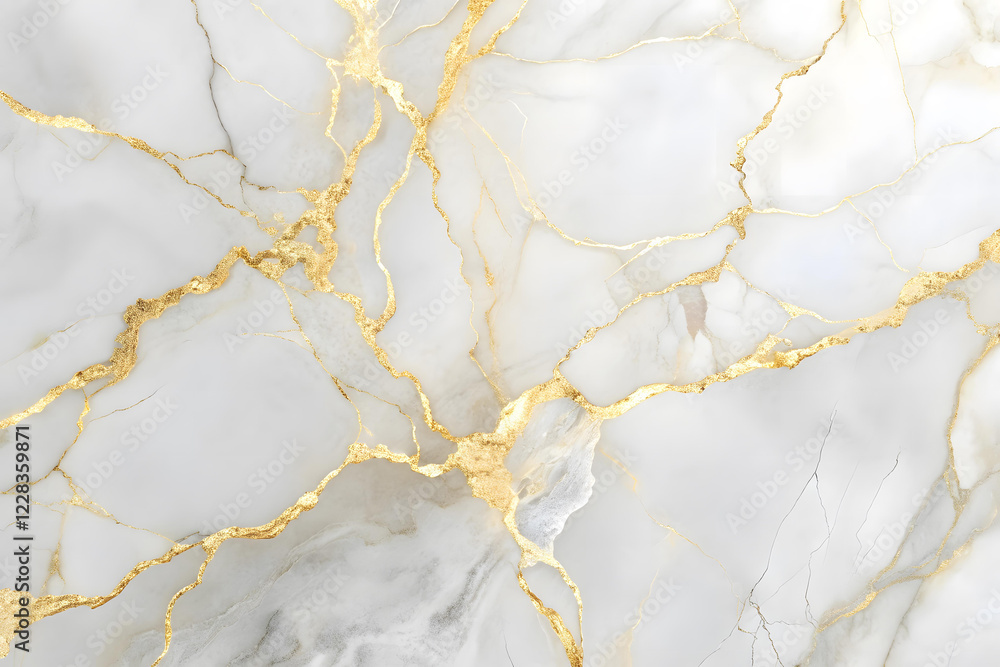 Fototapeta premium Elegant White Marble with Golden Veins Background Texture Image