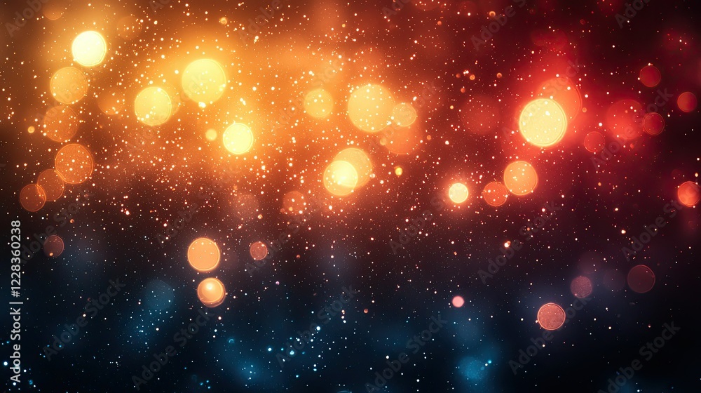 Fototapeta premium Abstract Festive Background With Warm And Cool Lights