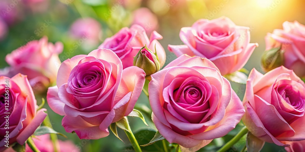 Stunning Pink Rose Frame: High-Resolution Stock Photo with Bokeh Background Stunning Pink Rose Frame: High-Resolution Stock Photo with Bokeh Background