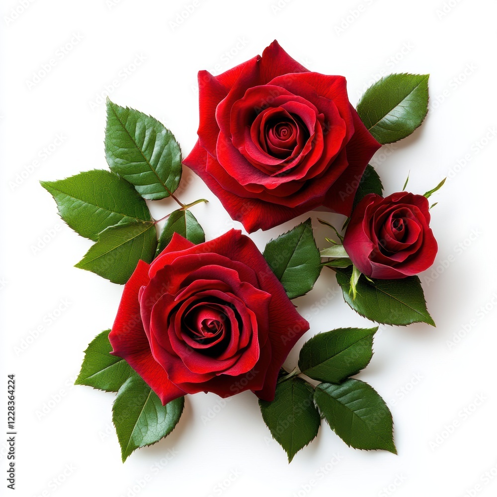Naklejka premium Beautiful rose flower for Valentine’s Day greeting card design.