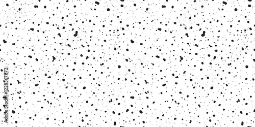 Vector texture overlay with a grainy, dusty effect on a white background. Grainy noise stamp. Old paper texture. Grunge design seamless pattern.