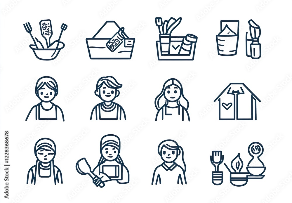 Volunteering icons set. Outline set of volunteering vector Volunteering icons set. Outline set of volunteering vector