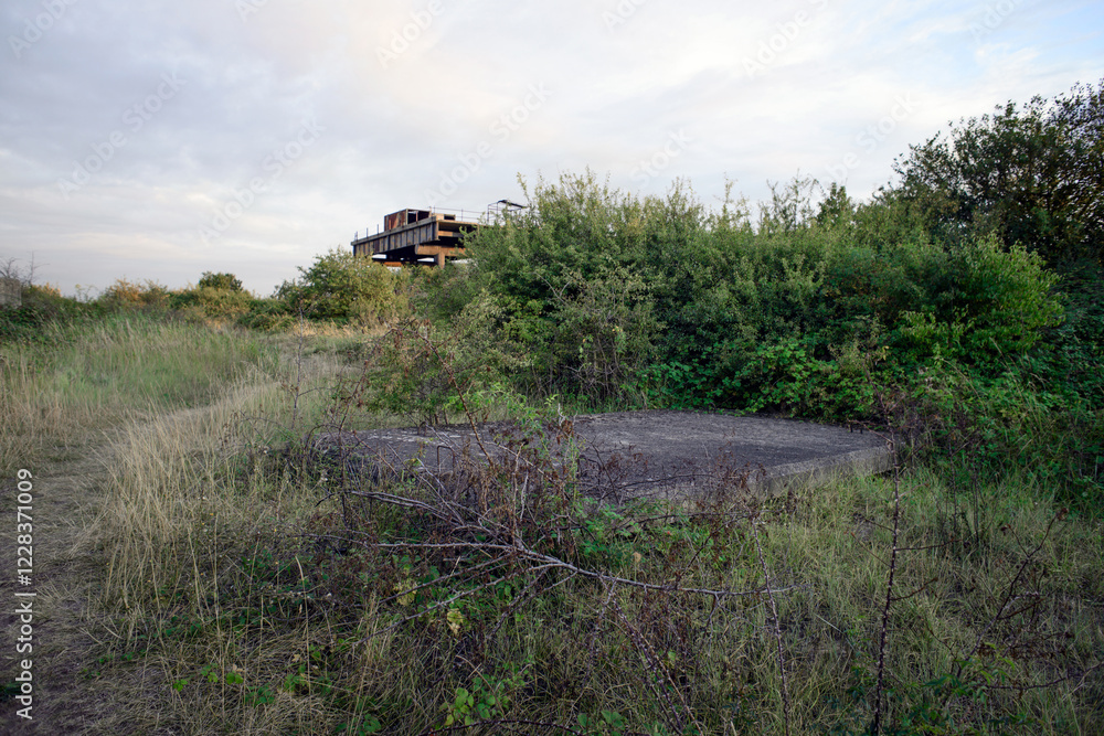 Fototapeta premium Brownfield land, site of former oil refinery, Canvey Island, UK
