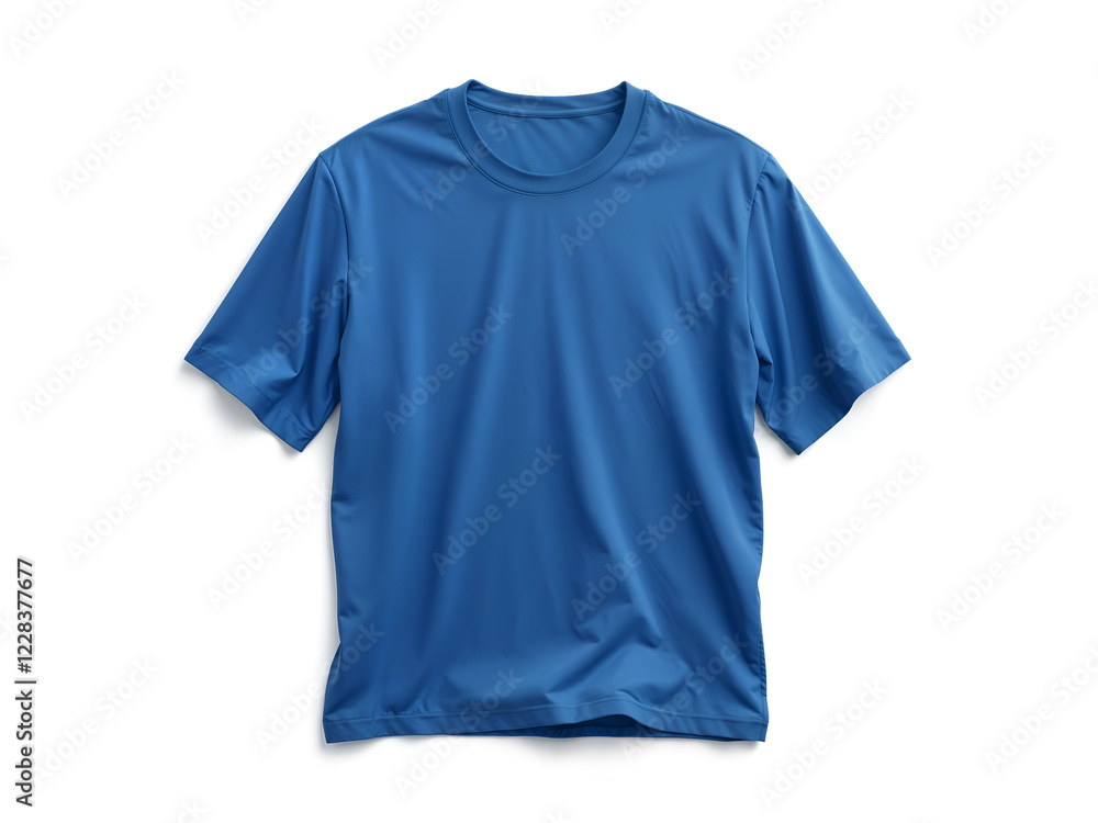 A folded blue T-shirt with clean lines, suitable for e-commerce or casual fashion branding. Generative AI A folded blue T-shirt with clean lines, suitable for e-commerce or casual fashion branding. Generative AI