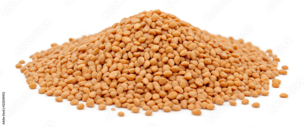 Seeds pile in a natural setting with a neutral mood representing nourishment against a plain background Seeds pile in a natural setting with a neutral mood representing nourishment against a plain background