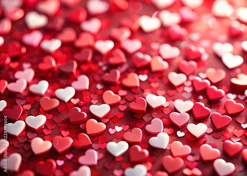 Valentine's Day Red Heart Background: Whimsical Tilt-Shift Love Photo Valentine's Day Red Heart Background: Whimsical Tilt-Shift Love Photo