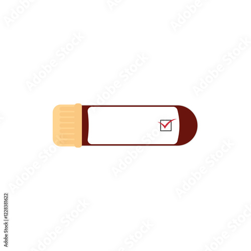 Blood test tube icon flat vector. Review clinical body. Machine diagnosis