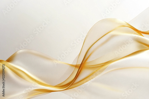 Elegant Golden Silk with Flowing Fabric Folds, Warm Beige Tones, and Luxurious Satin Texture for Premium Backdrops and Graceful Designs