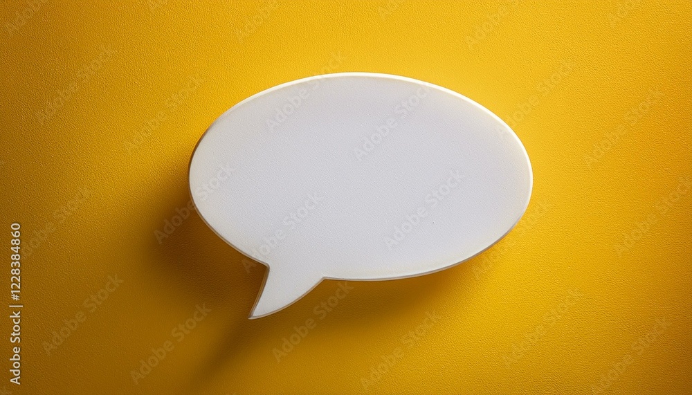 white blank speech bubble on yellow background white blank speech bubble on yellow background