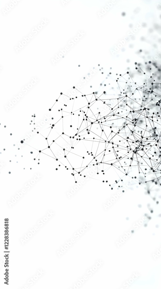 Abstract Network Illustration Connects Dots and Lines Dynamically on White Background Representing Technology Abstract Network Illustration Connects Dots and Lines Dynamically on White Background Representing Technology