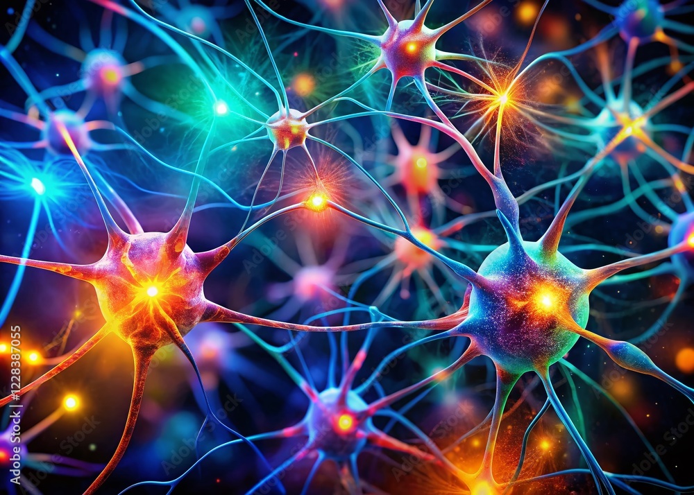 Vibrant Neural Network: Abstract Minimalist Glowing Connections Vibrant Neural Network: Abstract Minimalist Glowing Connections