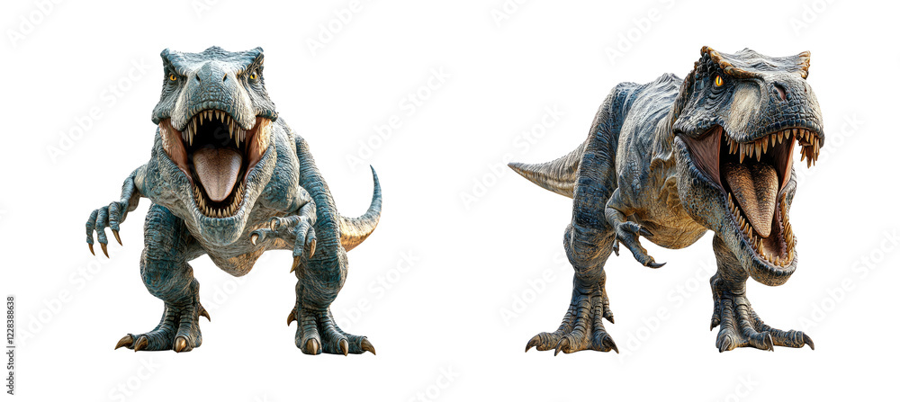 Fototapeta premium Fierce T-Rex Dinosaur on Transparent Background