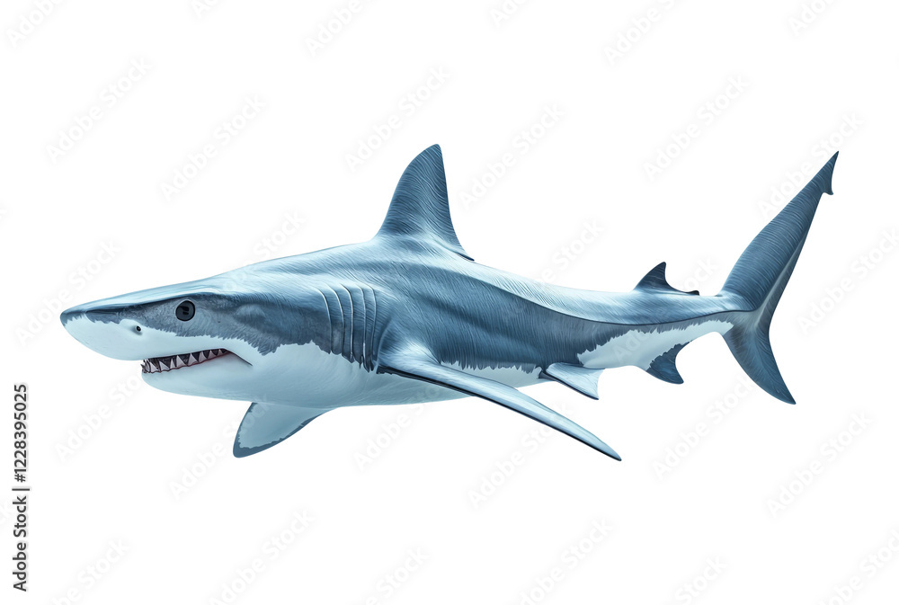 Realistic Shark on Transparent Background Realistic Shark on Transparent Background