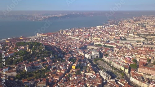 Wallpaper Mural LISBON, PORTUGAL - JANUARY 22, 2025: Stunning aerial view of Lisbon showcasing beautiful architecture and coastal landscape Torontodigital.ca