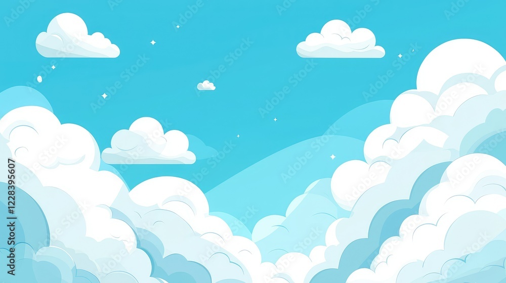 Obraz premium Bright Blue Sky with Soft Clouds and Gentle Background Elements