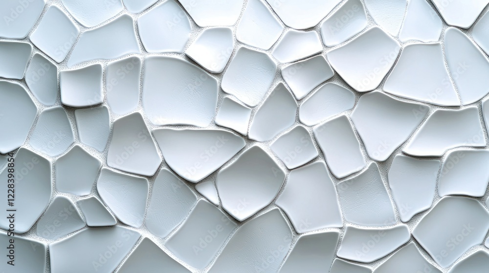 White abstract textured wall, 3D geometric shapes background, design element White abstract textured wall, 3D geometric shapes background, design element