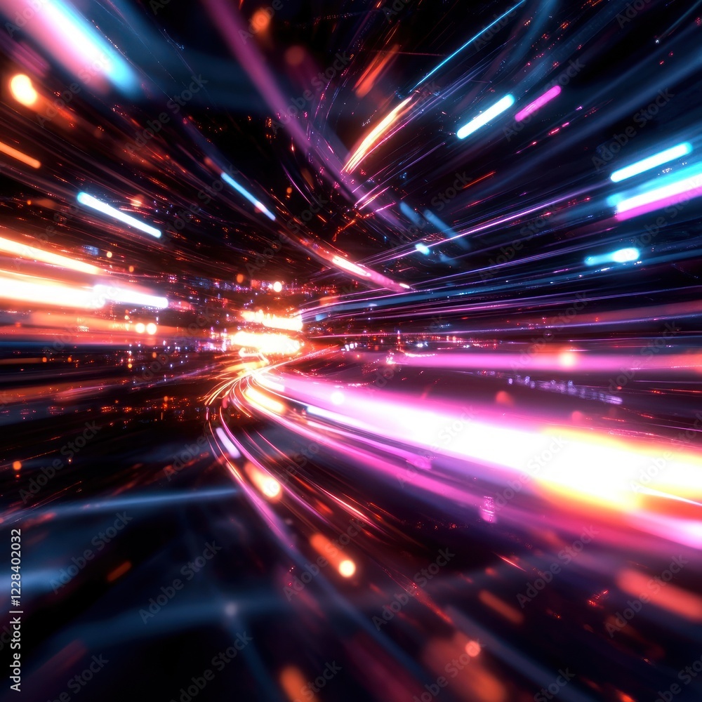 Abstract Lightspeed Tunnel: A Journey Through Neon Velocity Abstract Lightspeed Tunnel: A Journey Through Neon Velocity