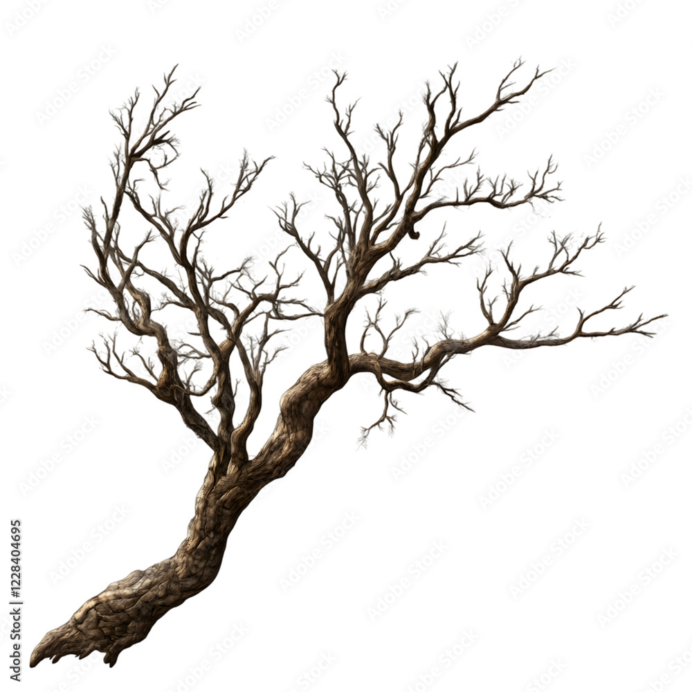 Dead Tree Branch, Dry and Leafless Isolated on Transparent Background Dead Tree Branch, Dry and Leafless Isolated on Transparent Background