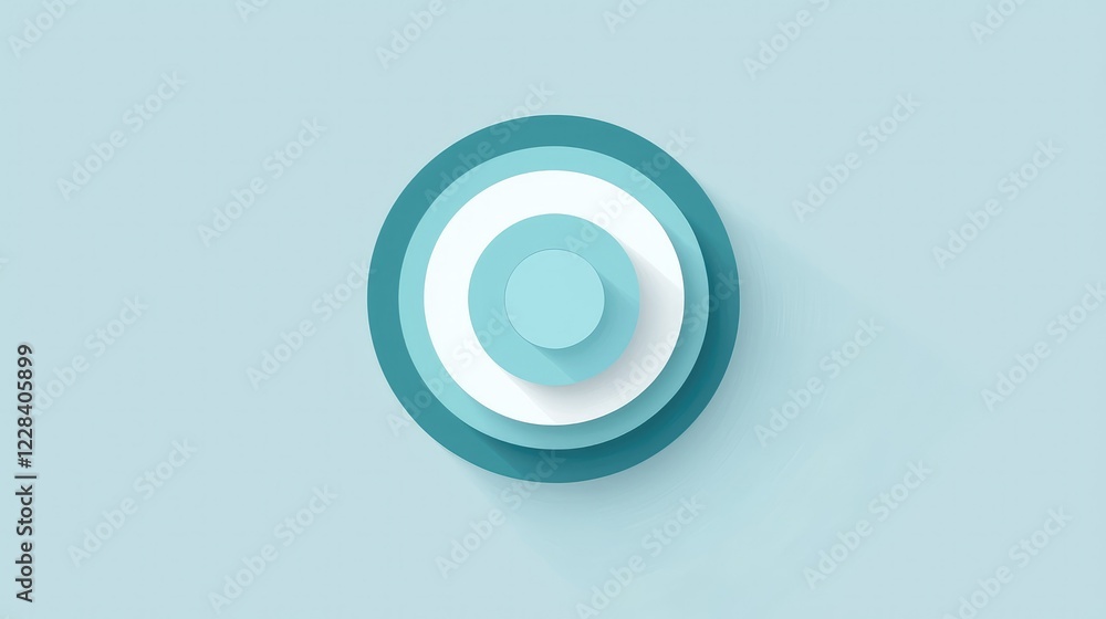 Abstract Geometric Circles in Soft Blue and White Color Scheme Abstract Geometric Circles in Soft Blue and White Color Scheme