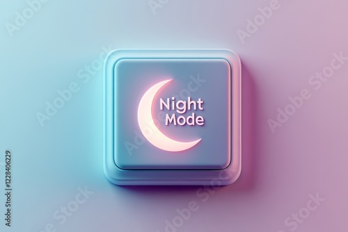 Night mode toggle switch with pastel gradient background for interface design projects photo