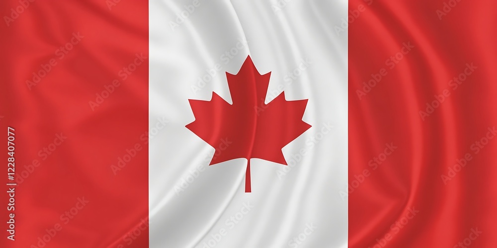 Realistic High-Resolution Illustration of the Canadian Flag – Waving Fabric Texture Realistic High-Resolution Illustration of the Canadian Flag – Waving Fabric Texture