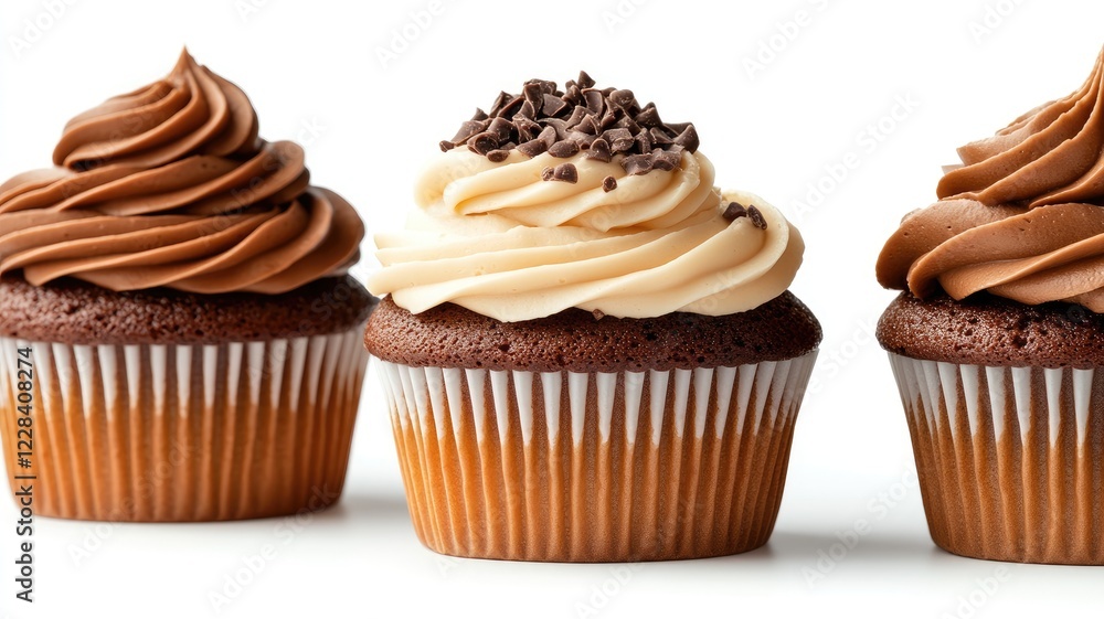 Chocolate and vanilla cupcakes with icing sprinkles Chocolate and vanilla cupcakes with icing sprinkles