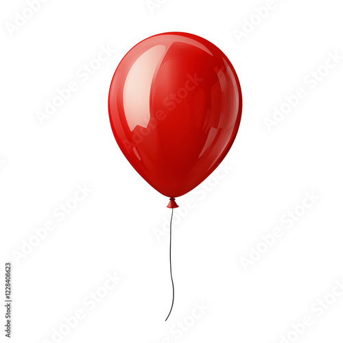 Red balloon isolated on transparent white background