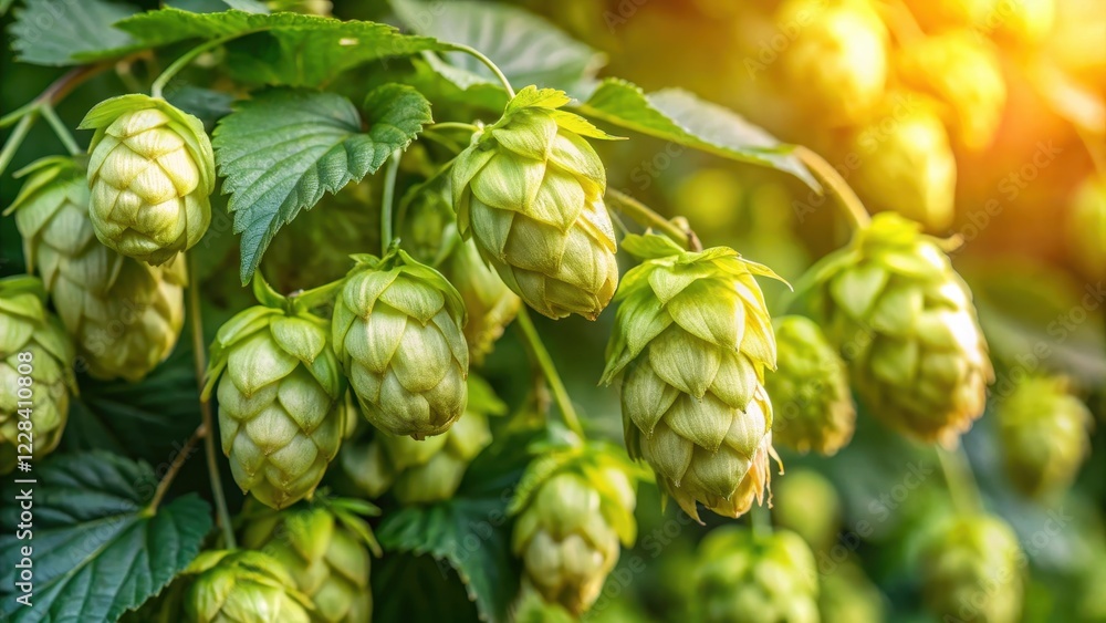 Close-up of hop flowers in a garden, botanical, botanical, botanical, botanical,green, garden, cone, outdoor Close-up of hop flowers in a garden, botanical, botanical, botanical, botanical,green, garden, cone, outdoor