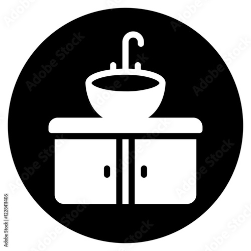 wash basin glyph icon