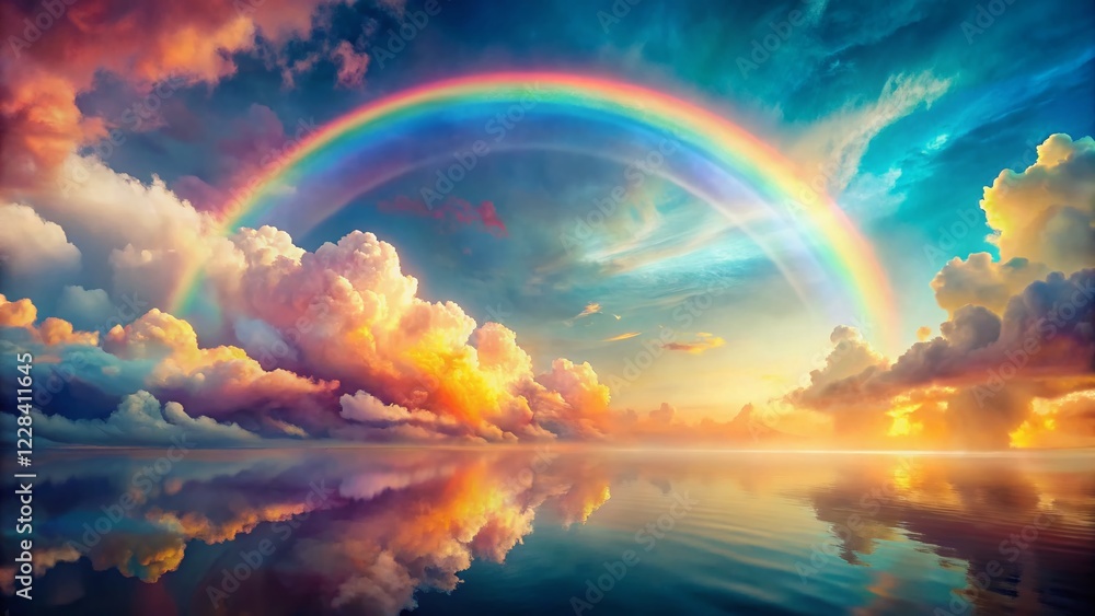Vivid Pastel Rainbow Haze: Abstract Asymmetrical Watercolor Background Vivid Pastel Rainbow Haze: Abstract Asymmetrical Watercolor Background