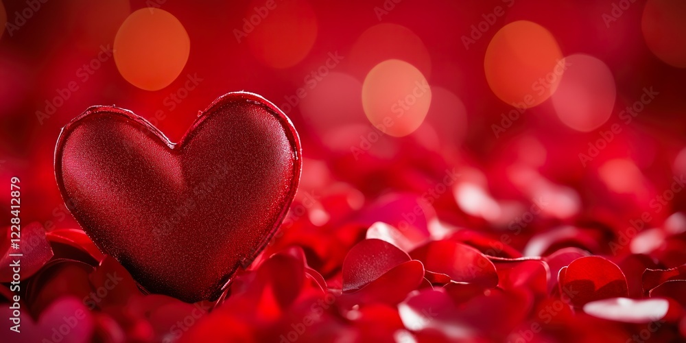 Heart surrounded by red rose petals for romantic celebration Heart surrounded by red rose petals for romantic celebration