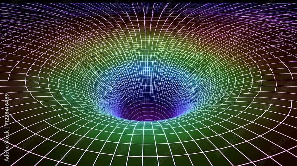 Abstract Digital Vortex Grid Rainbow Hues Abstract Digital Vortex Grid Rainbow Hues