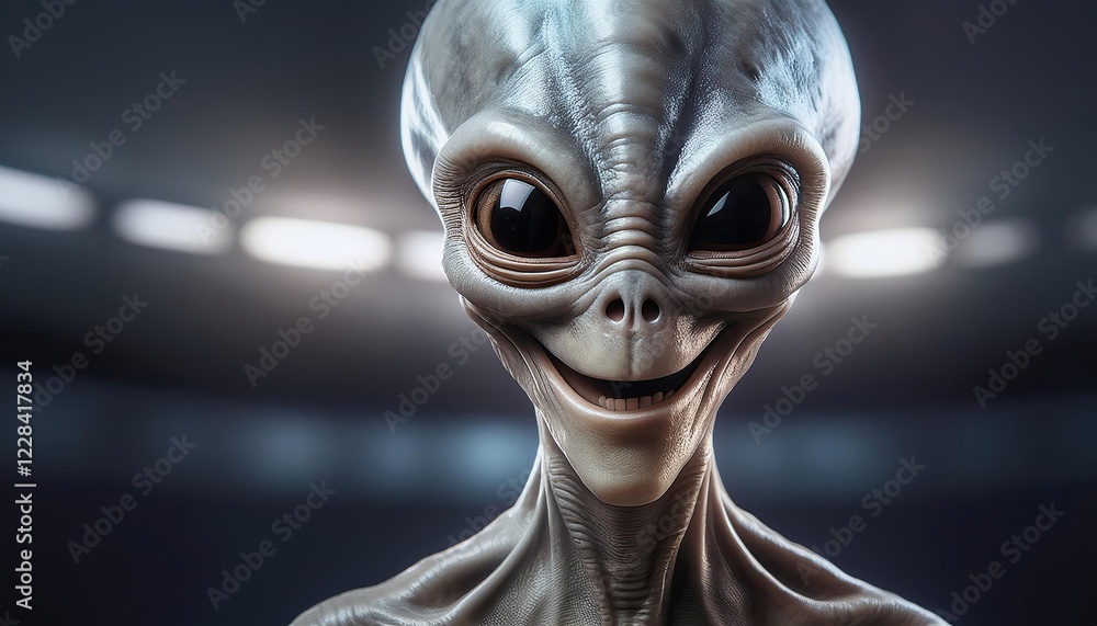 Obraz premium Intriguing Portrait of a Friendly Alien Encounter
