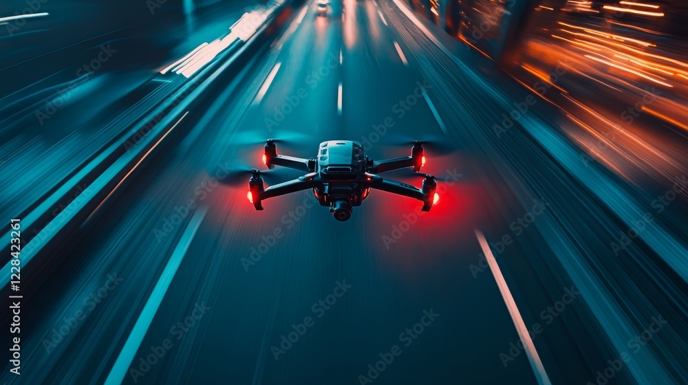 Drone flying over Hong Kong cityscape Drone flying over Hong Kong cityscape