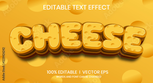 cheese vector text effect with modern style design