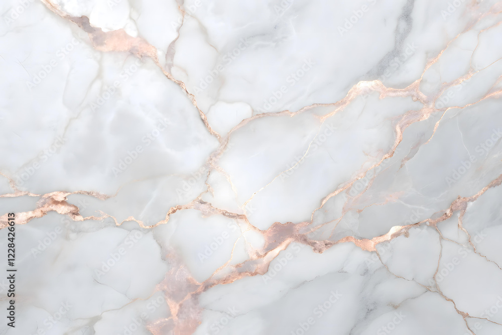 Fototapeta premium Elegant White Marble Texture with Rose Gold Veining Stunning Background Image