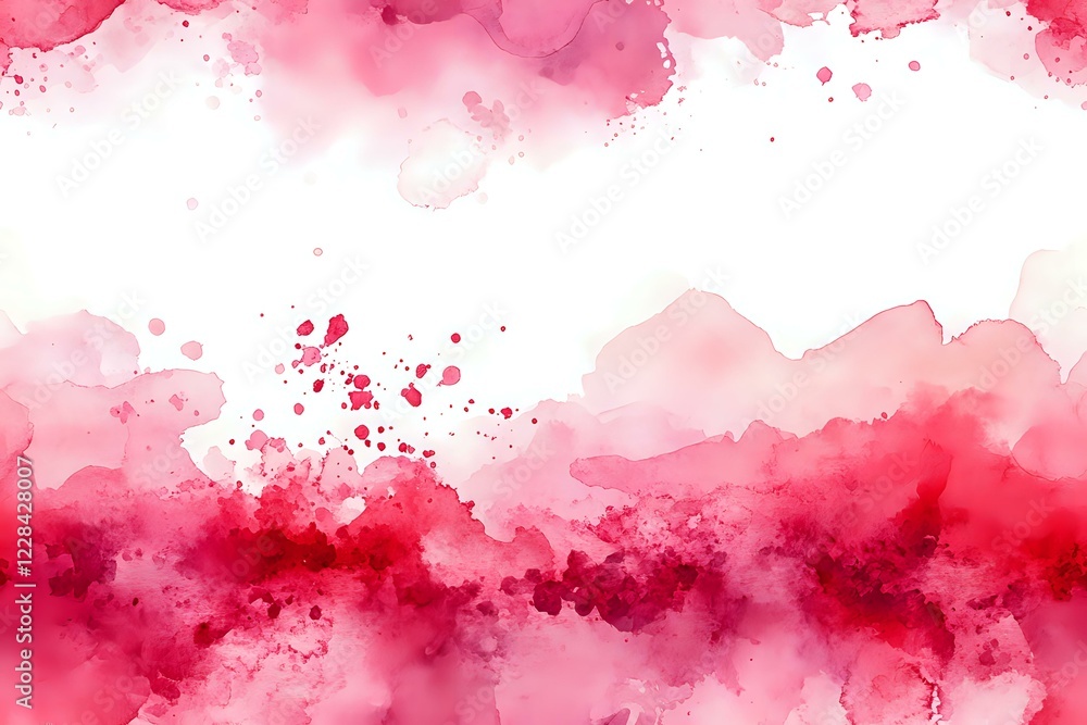 Pink and red watercolor abstract background with splashes and soft gradient transitions on white, artistic fluid texture for romantic designs and valentines. Pink and red watercolor abstract background with splashes and soft gradient transitions on white, artistic fluid texture for romantic designs and valentines.