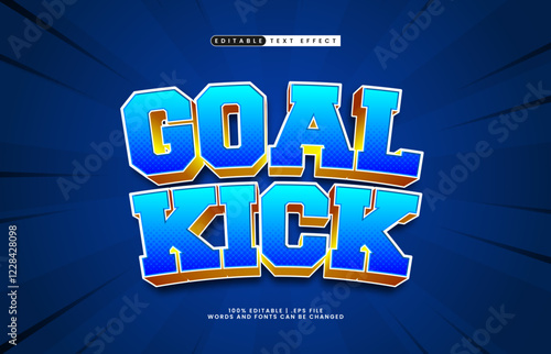 goal kick editable text effect with a kick and football text style photo