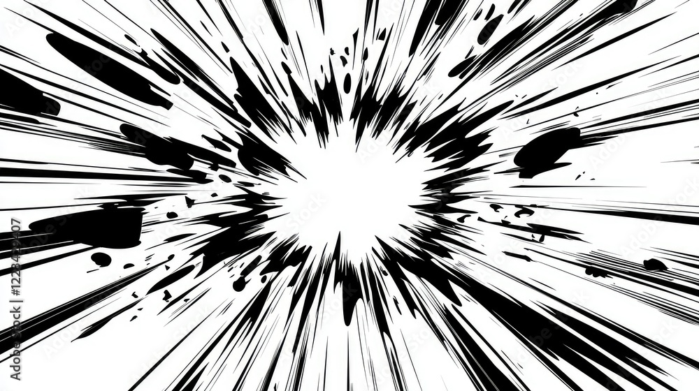 Naklejka premium Dynamic Burst of Energy with Bold Lines and Contrasting Color