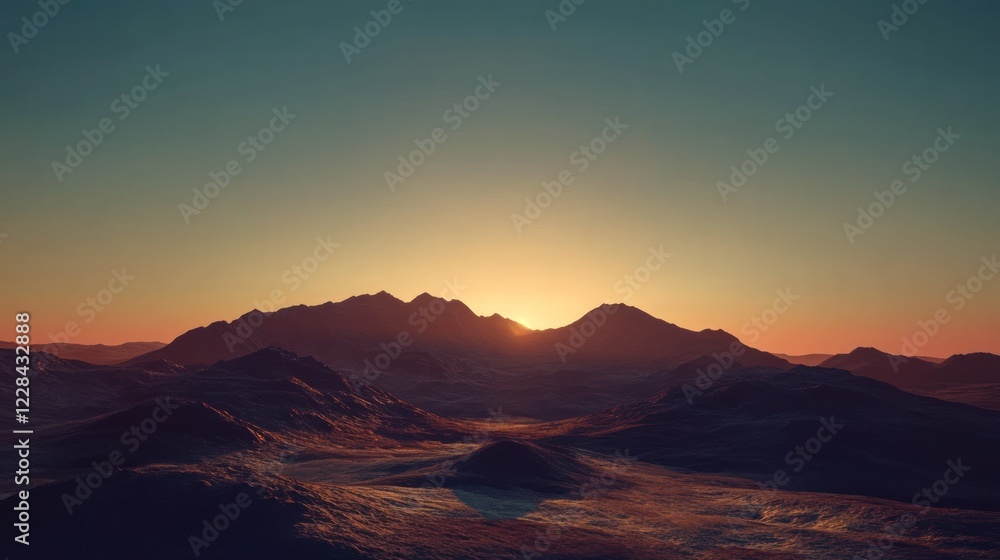 Majestic Sunset Over Serene Mountain Range Majestic Sunset Over Serene Mountain Range